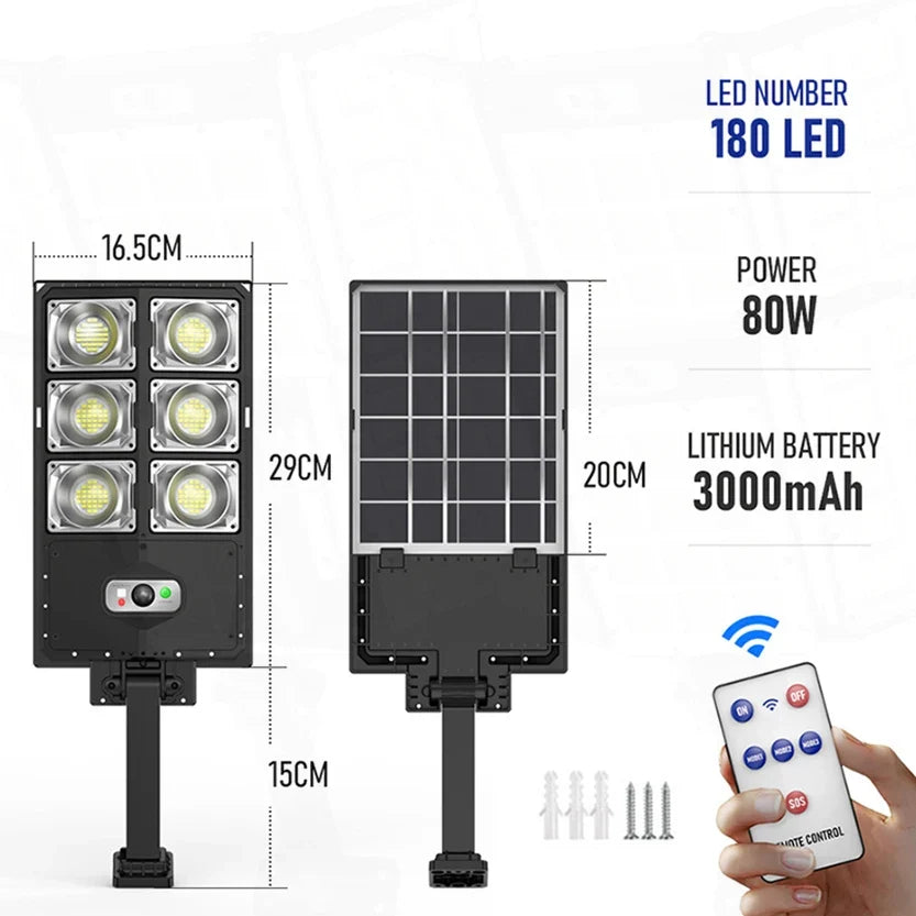 20000W Split Solar Street Light Outdoor Aluminum Solar Street Light Garden Sunlight House Remote Control Waterproof Wall Lamp