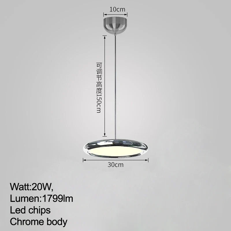 suspension à led minimaliste moderne design luxe ronde avec gradation