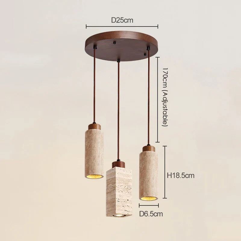 ensemble de 3 suspensions wabi sabi naturelles led