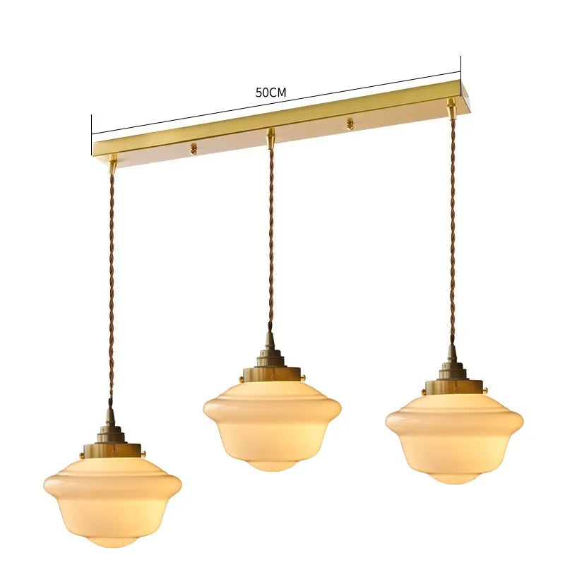 Suspension LED en verre blanc laiteux