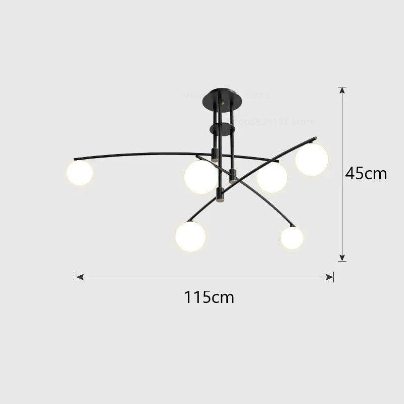 lustre led moderne youlaike en verre pour salon cuisine