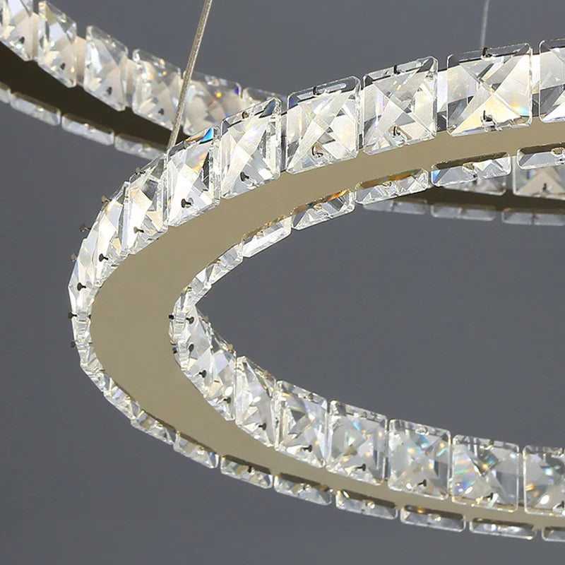 lustre moderne en verre cristal avec lumière LED étoile