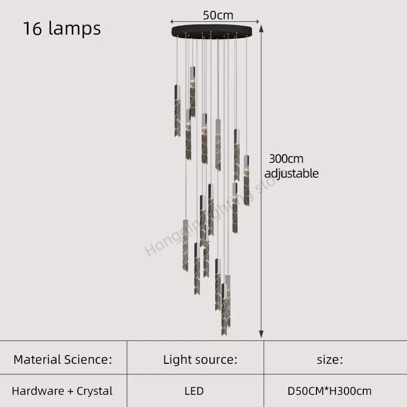 lustre moderne en cristal pour éclairage intérieur élégant