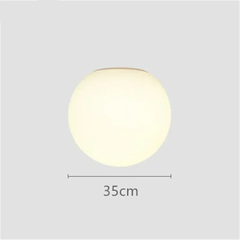 applique murale led moderne abat-jour rond en verre blanc