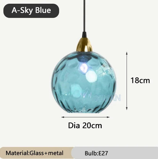 lustre en verre coloré lumineux pour restaurant
