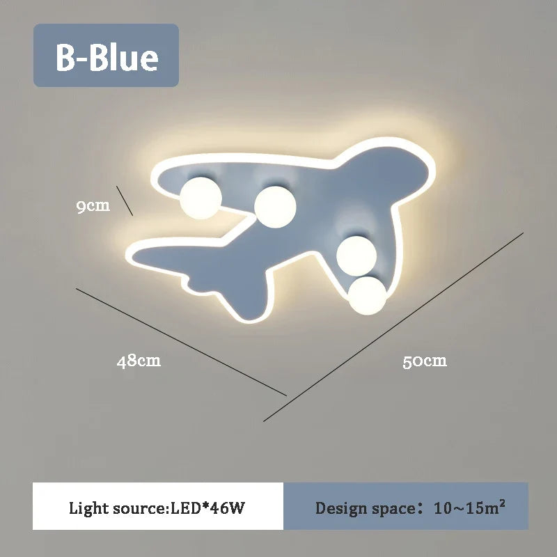 plafonnier lumineux avion moderne pour chambre d'enfants