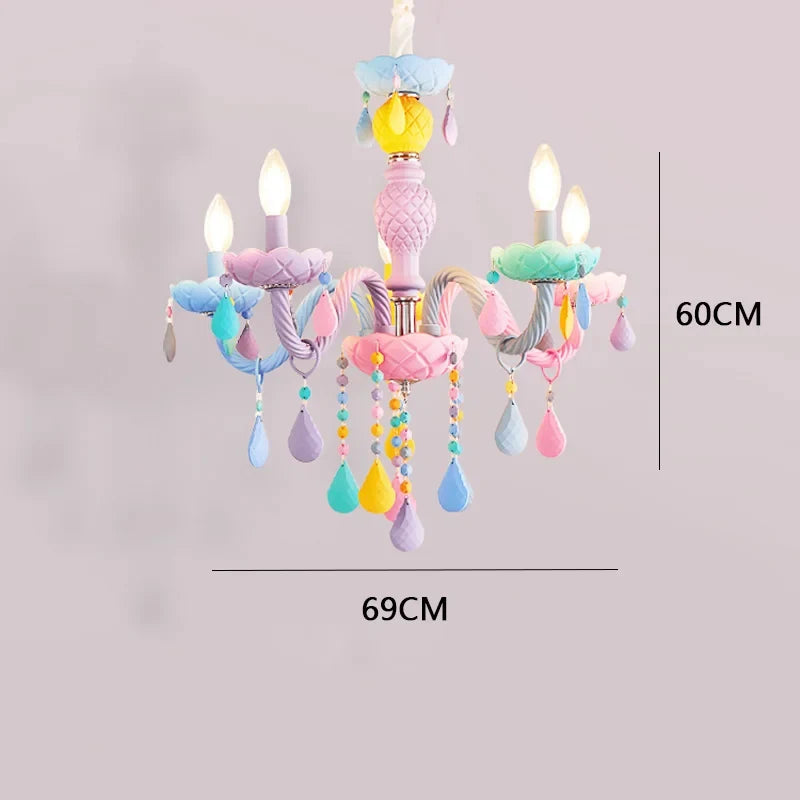 lustre arc-en-ciel en cristal design kawaii pour décoration chambre enfant