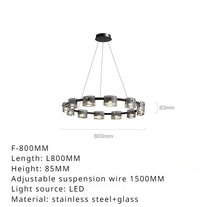 lustre sandyha moderne minimaliste abat-jour verre led suspendu
