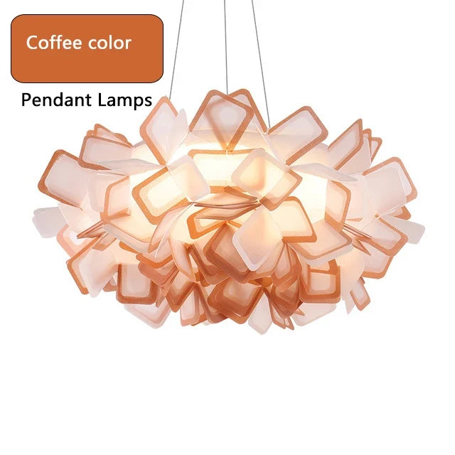 suspension fleur design italie led acrylique pour salon chambre