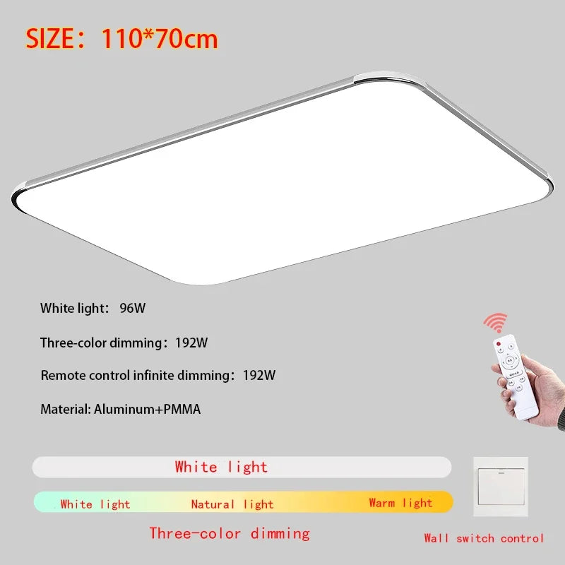 Modern Living Room Light 2024 Ultra Thin LED Ceiling Light Remote Control Dimming Restaurant Bedroom Balcony Panel Light