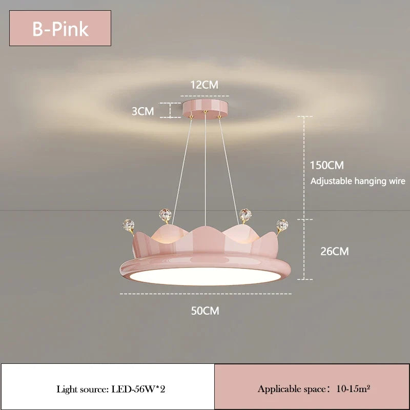 lustre romantique en cristal pour chambre d'enfant princesse