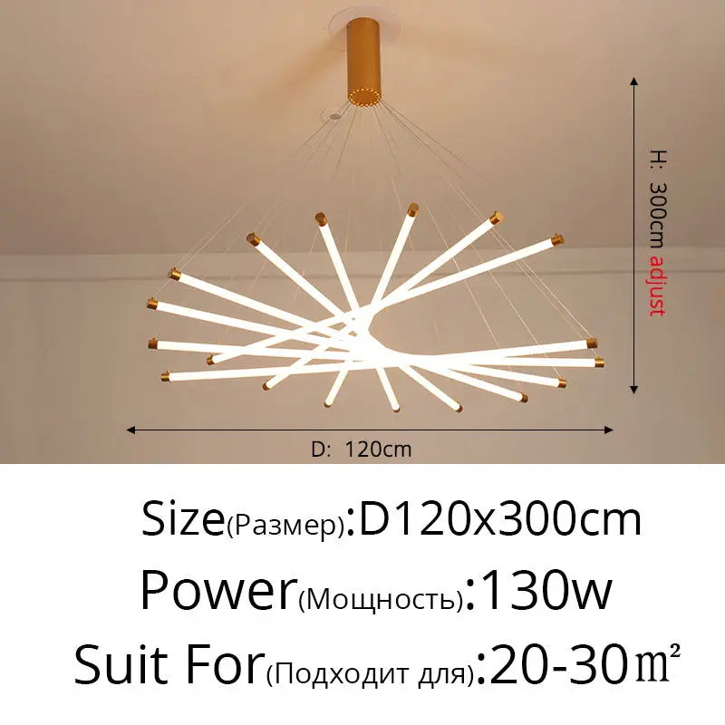 lustre led moderne avec gradation à distance pour intérieur