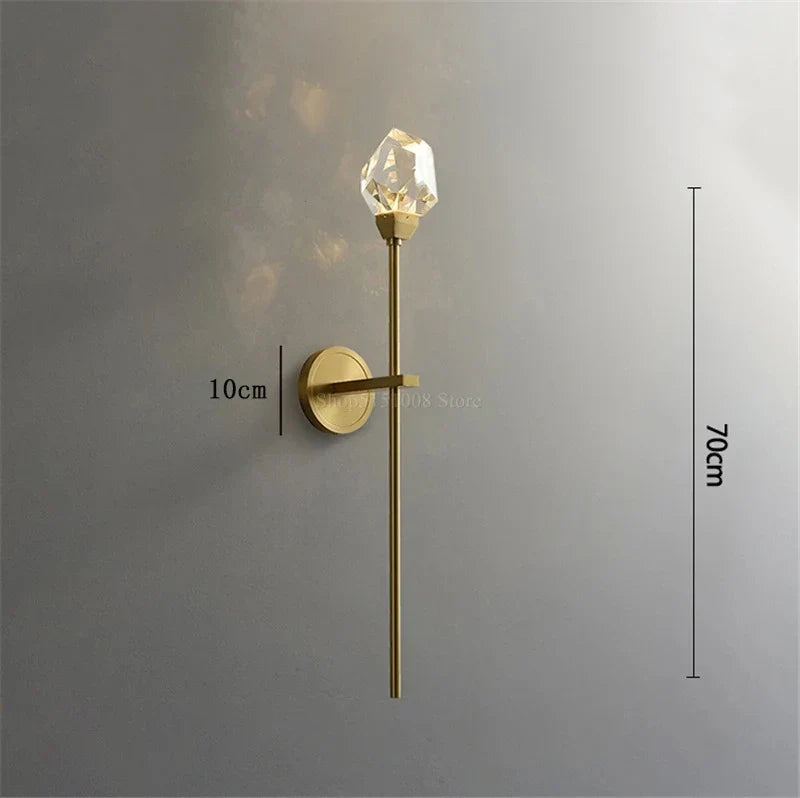applique murale moderne en cristal de luxe décorative led