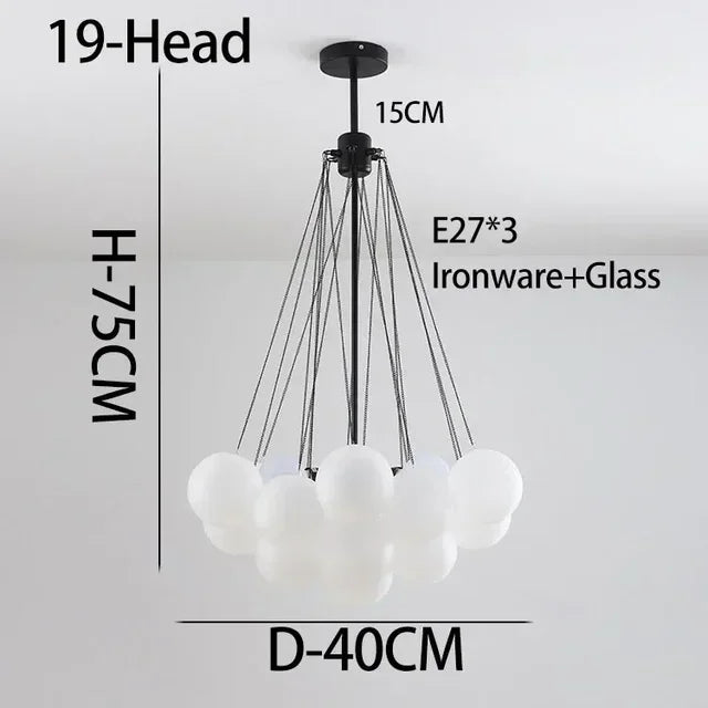 suspension modernes en verre de lait magique de haricot