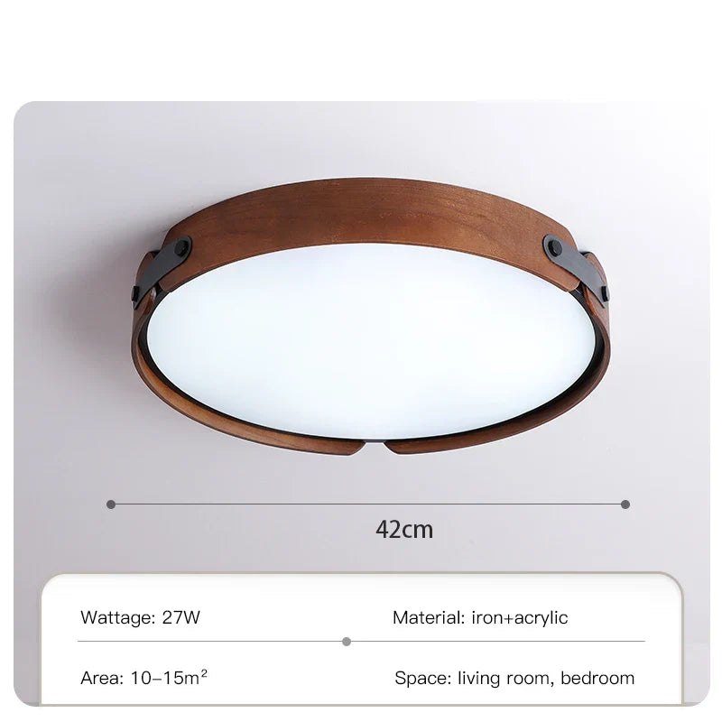 plafonnier moderne en bois avec télécommande pour décoration intérieure