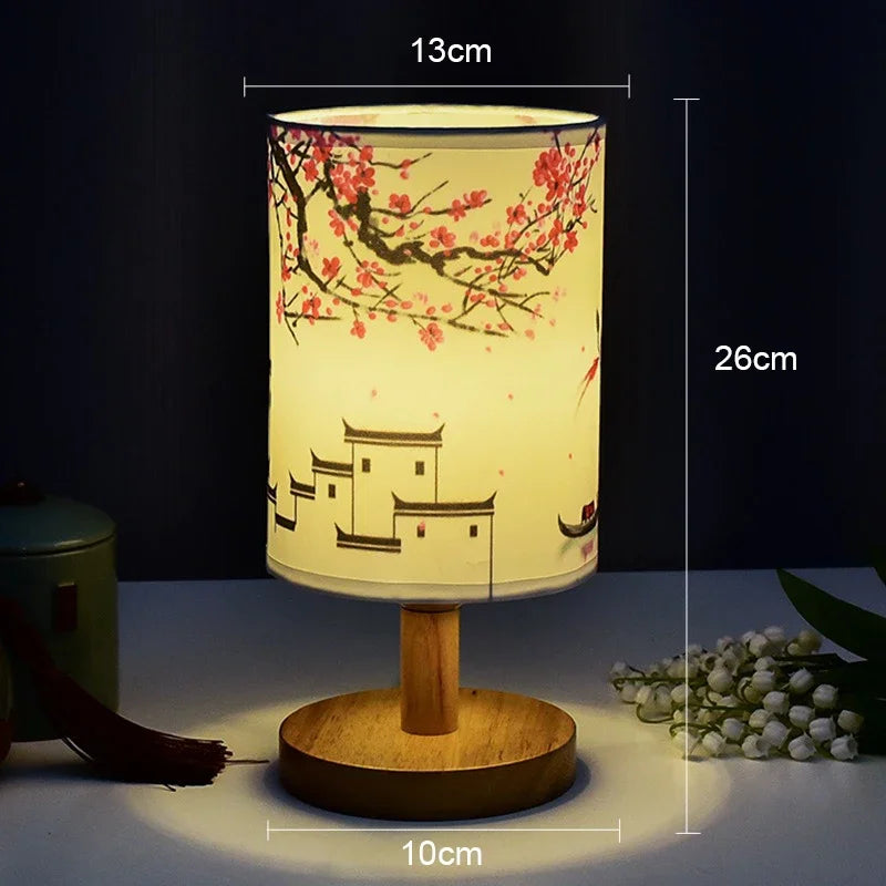 lampe de table led fleur de prunier design chinois pour ambiance douce