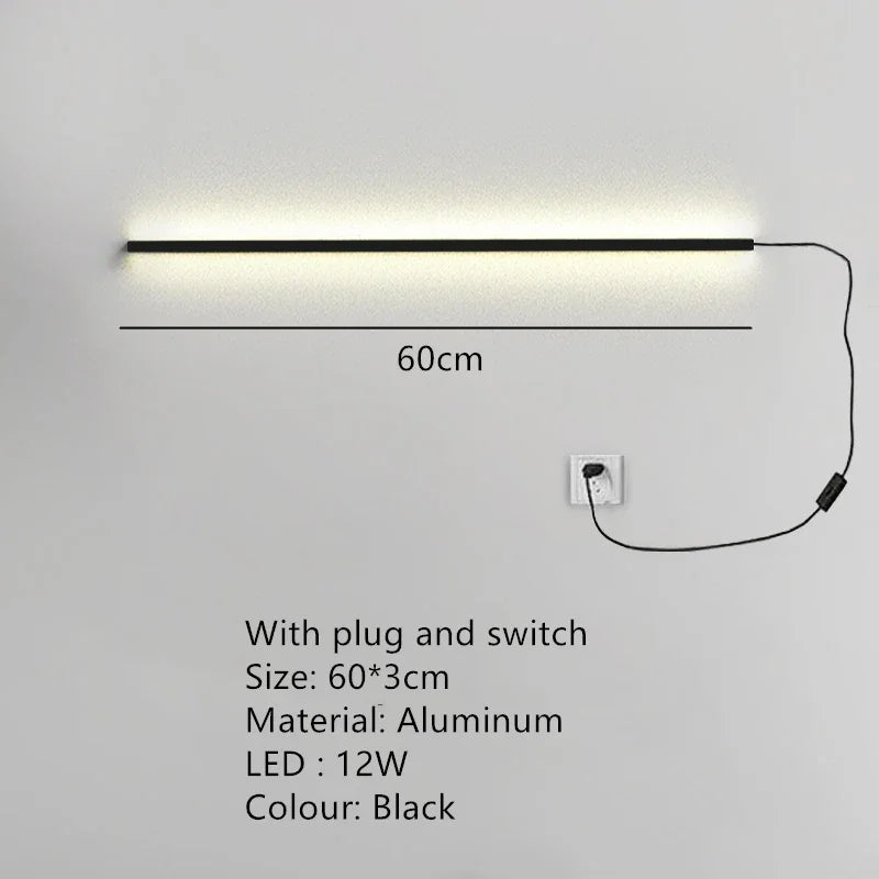 applique murale led moderne avec interrupteur de gradation pour décoration