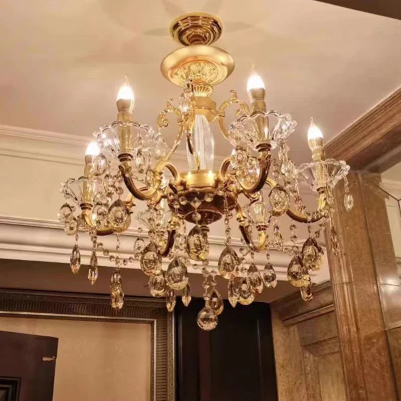 lustre en cristal moderne avec éclairage LED suspendu
