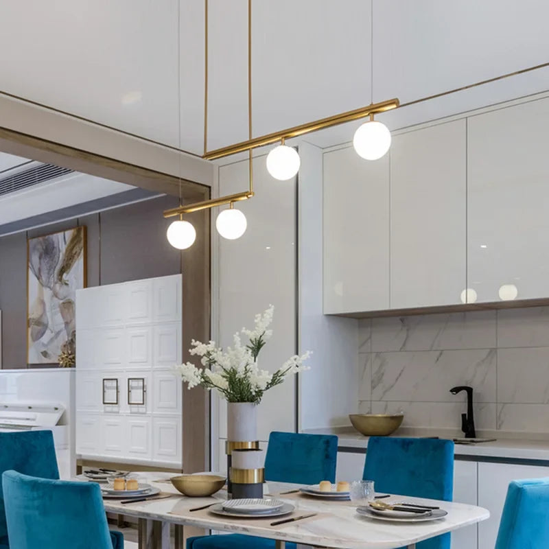 lustre design moderne abat-jour verre nordique éclairage bar luminaire suspendu
