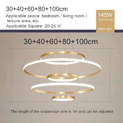 lustre moderne style nordique avec télécommande et anneau lumineux