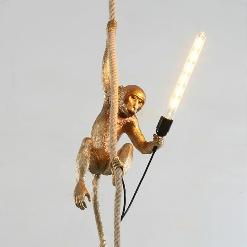 lustre rétro créatif en forme de singe pour cafés et restaurants
