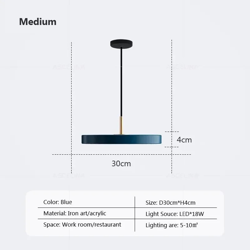 suspension led moderne lumière disque suspendus décoration luminaire lustre