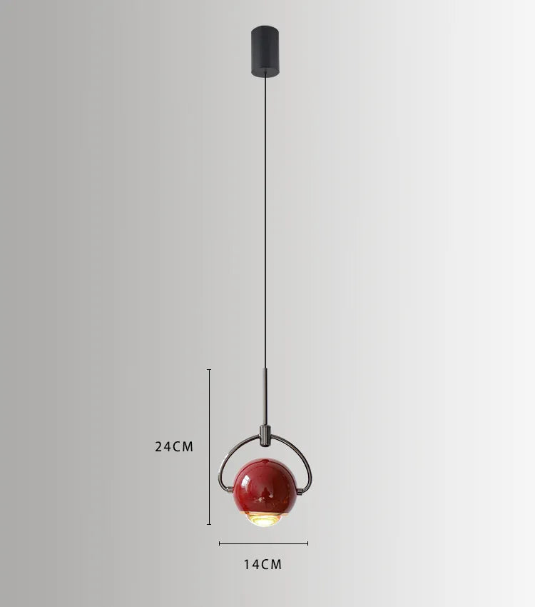 Suspension design boule accrochée LED