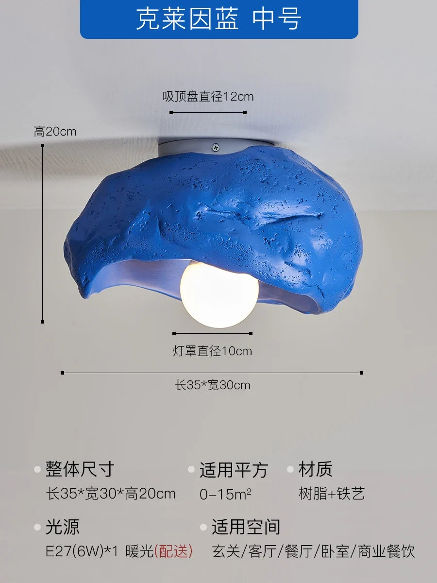 plafonnier led silencieux en résine style japonais wabi-sabi pour décoration