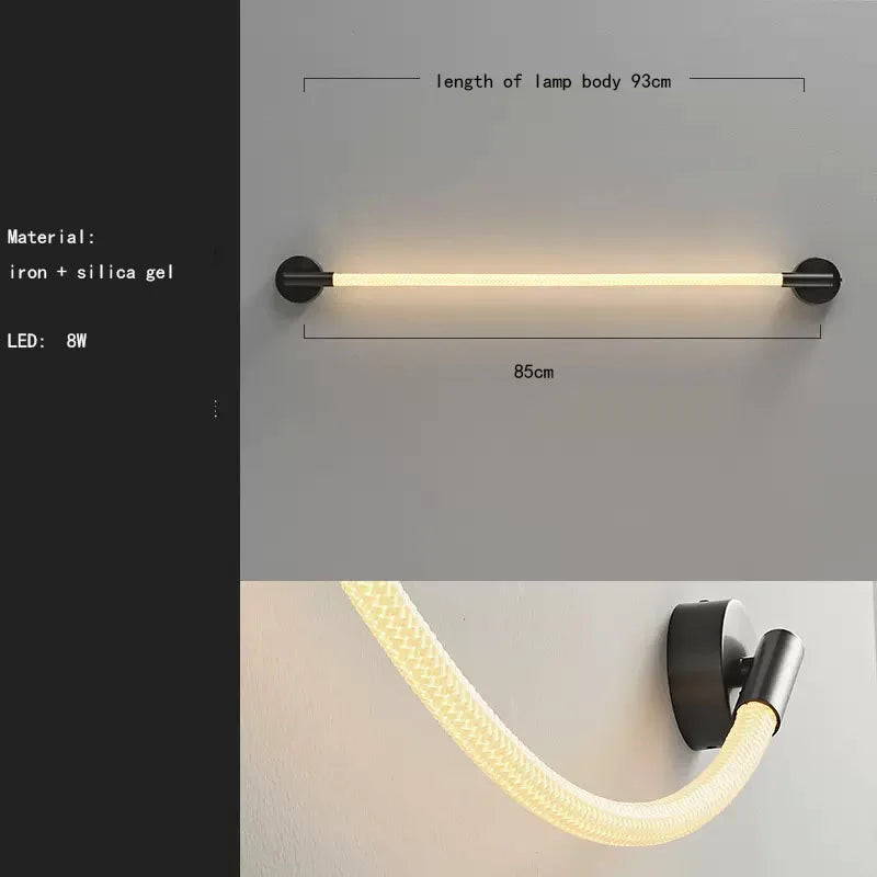 applique murale led en silicone et acier inoxydable pour intérieur
