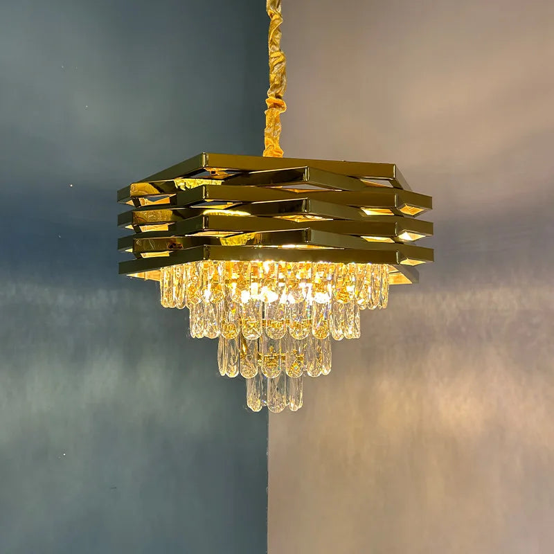 Modern Luxury Creative Living Room LED Pendant Light Nordic Restaurant Crystal Light Bar Counter Decorative Light Fixture