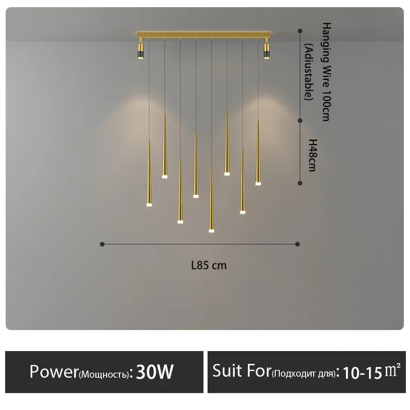 lustre moderne lumineux à économie d'énergie pour une ambiance chaleureuse