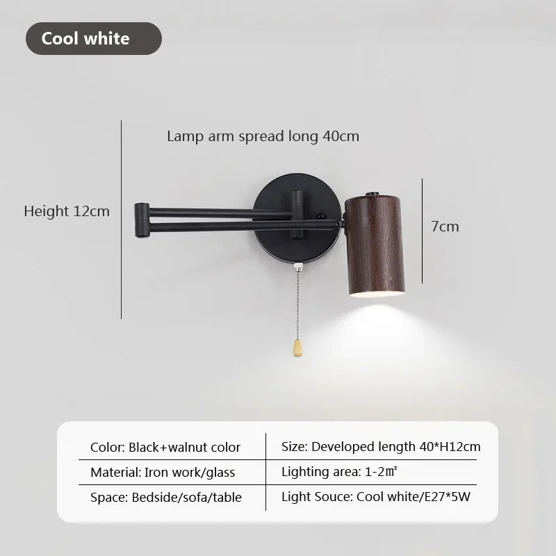 lampe de chevet nordique pivotante pour lecture et étude