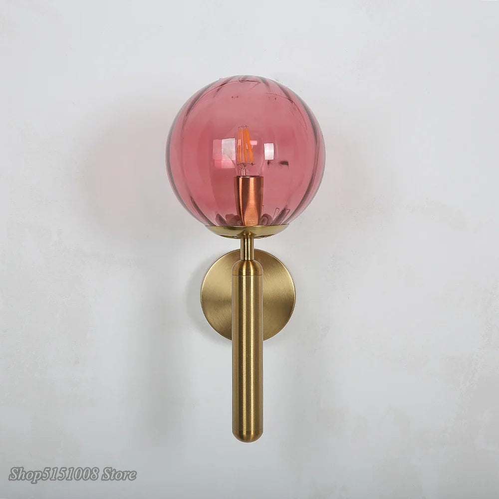 Applique nordique chambre moderne à côté de boule de verre applique murale LED luminaire applique éclairage salle de bain miroir escalier lumière Luminaria