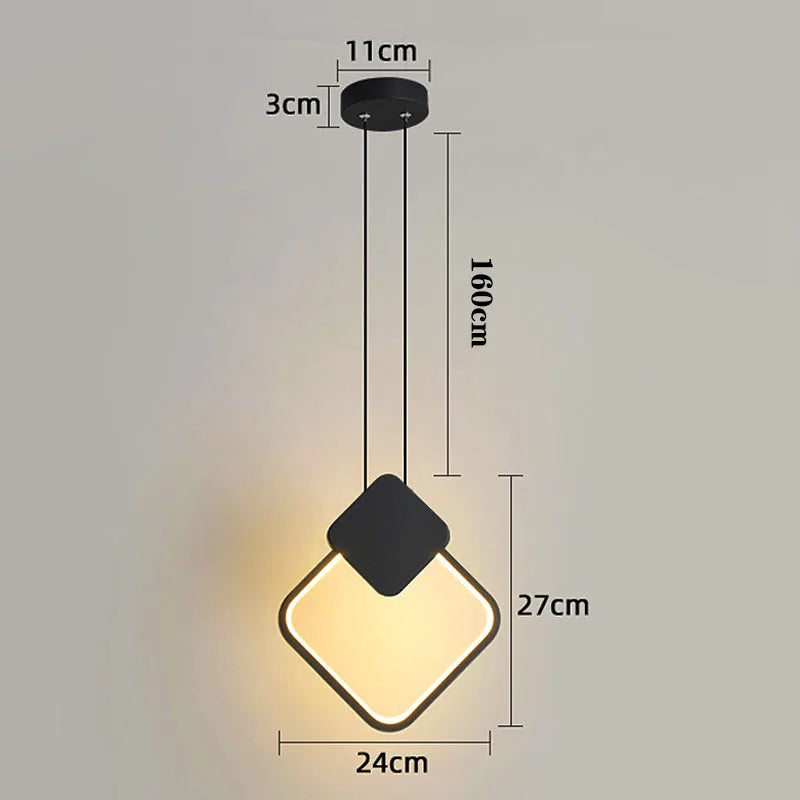 suspension moderne en acrylique lune éclipse avec lumière led