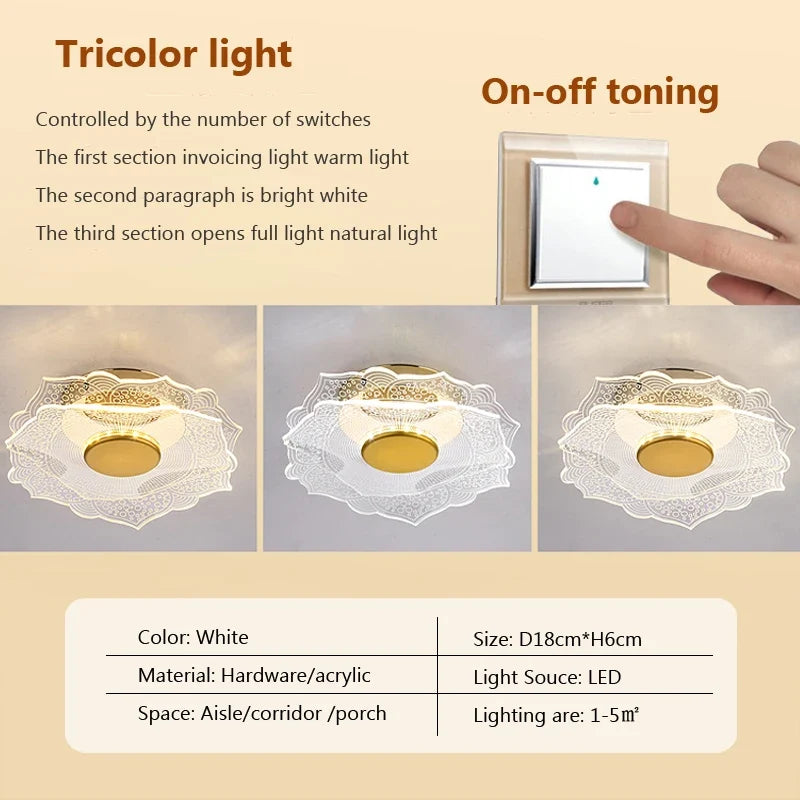 plafonnier led moderne en acrylique pour décoration intérieure