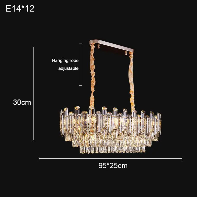 Modern minimalist style K9 crystal LED restaurant chandelier, Nordic designer living room luxury home decoration chandelier