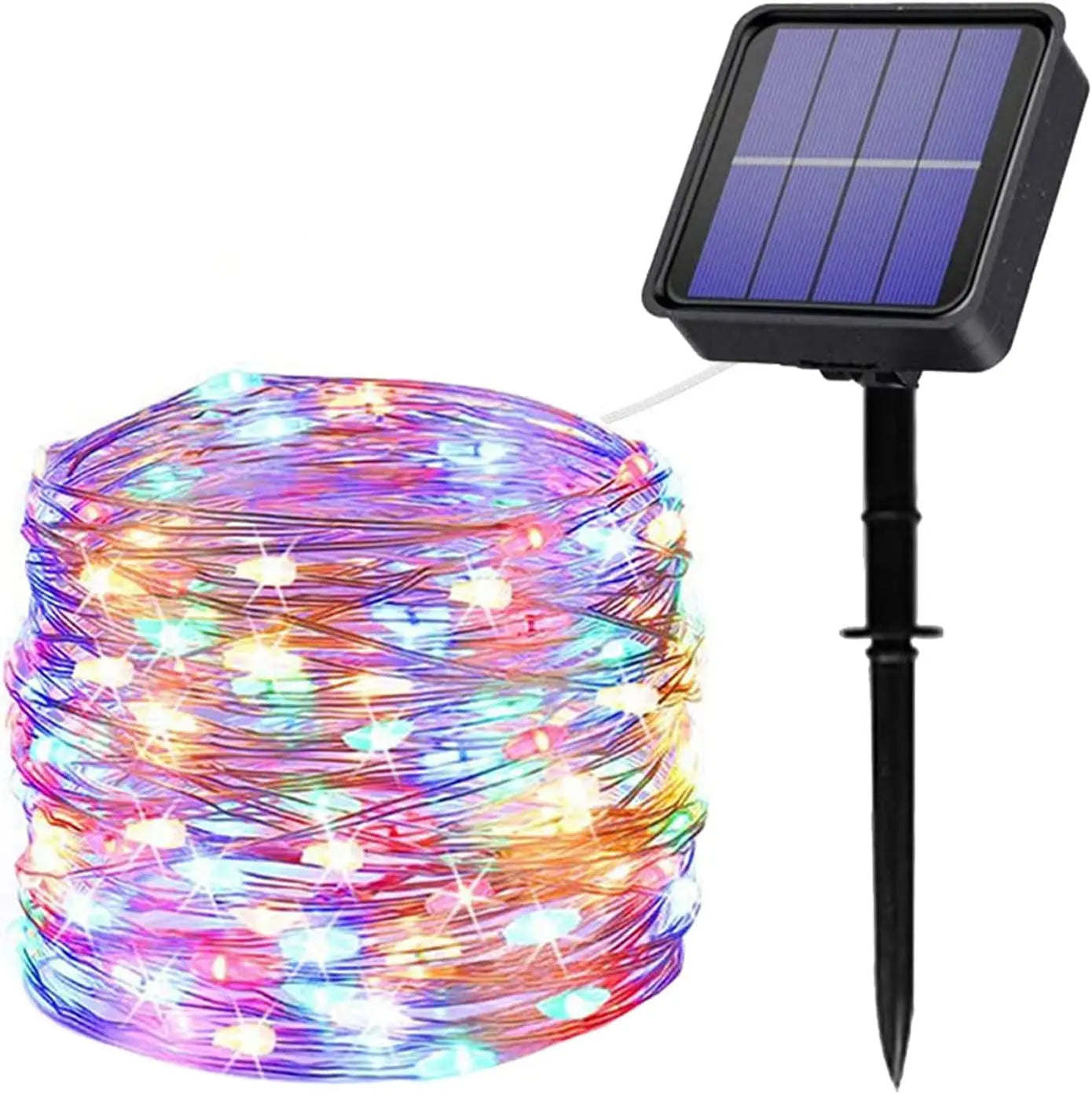 guirlandes lumineuses solaires étanches 300 led 8 modes fil cuivre
