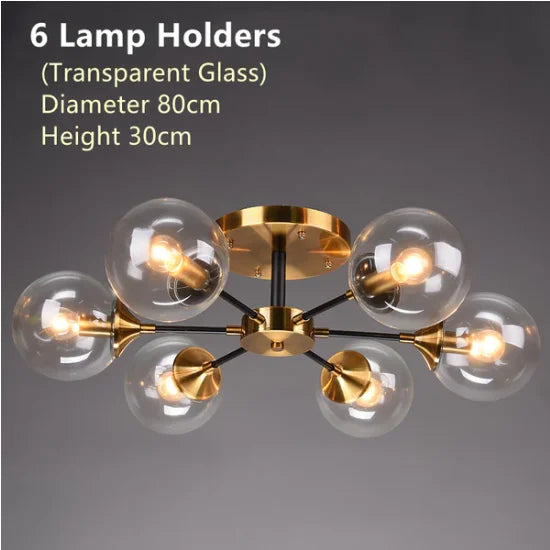lustre moderne en verre boule pour un éclairage élégant