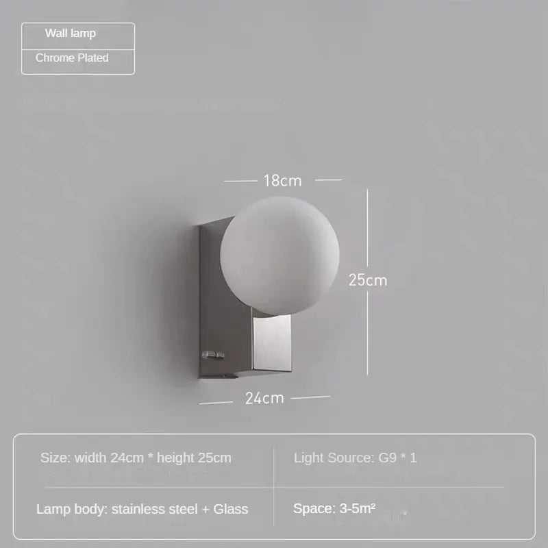 applique murale minimaliste en acier inoxydable pour intérieur moderne