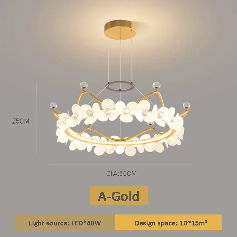 lustre en cristal couronne d'or pour décoration enfant étoile luxueuse