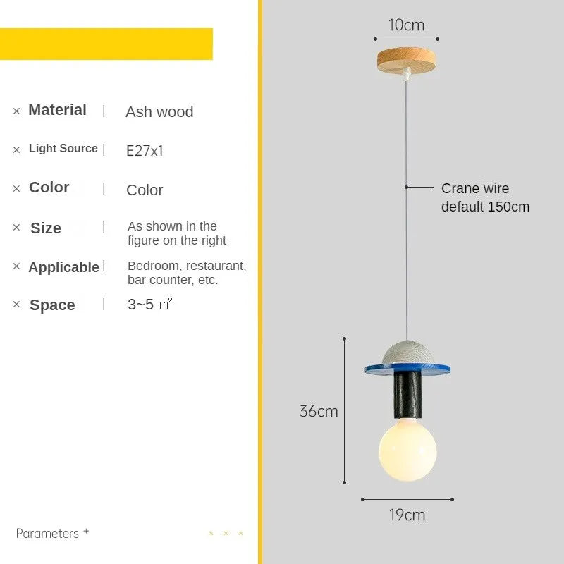 Suspension Memphis LED colorée à formes géométriques