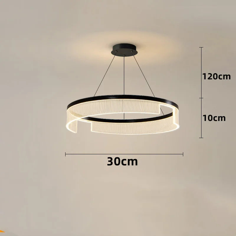 lustre à led circulaire en aluminium et acrylique pour intérieur décoratif