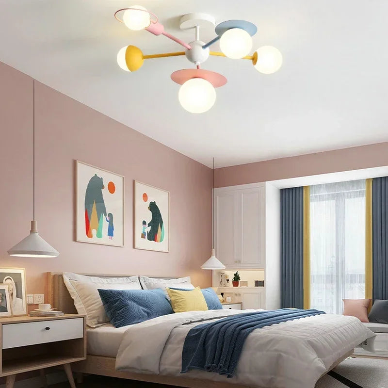 lustre nordique pour enfants dessin animé led princesse