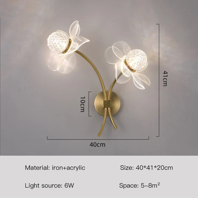 applique murale fleur pour éclairage doux et décoratif