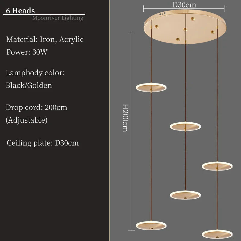 lustre moderne rond pour éclairage intérieur élégant