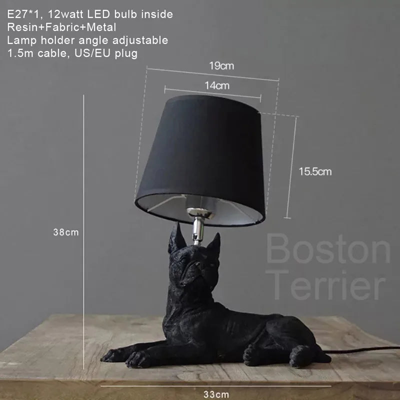 lampe de table led moderne design chiot nordique pour enfants
