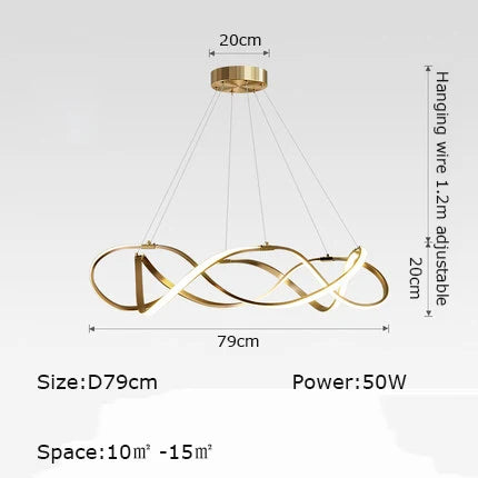 Lustre LED suspendue moderne style europe du nord