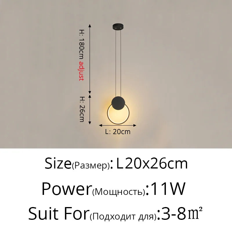 suspension led moderne pour éclairage intérieur design élégant