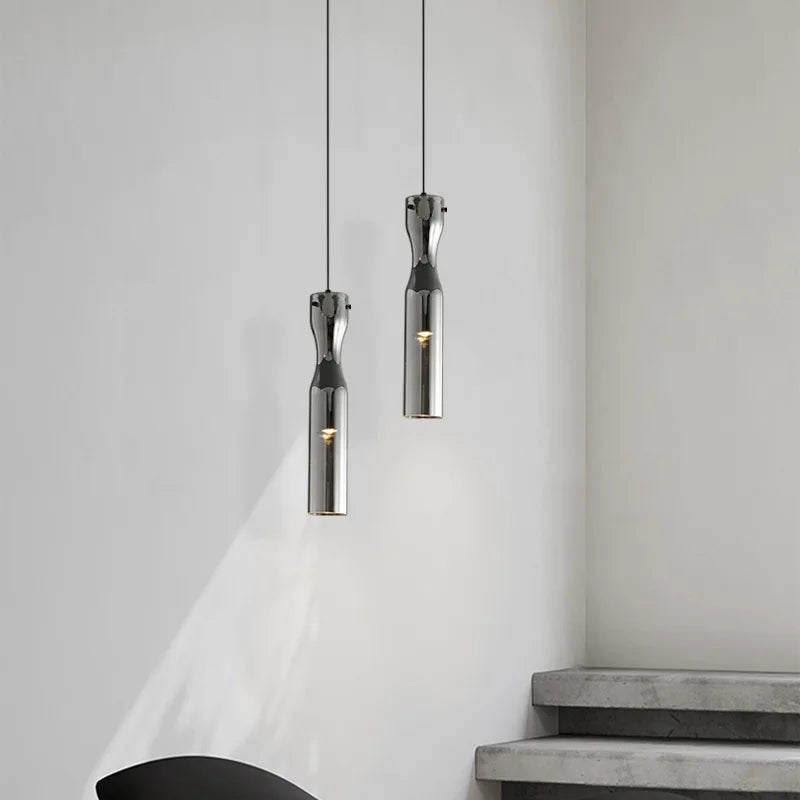 suspension LED moderne en verre avec cordon réglable