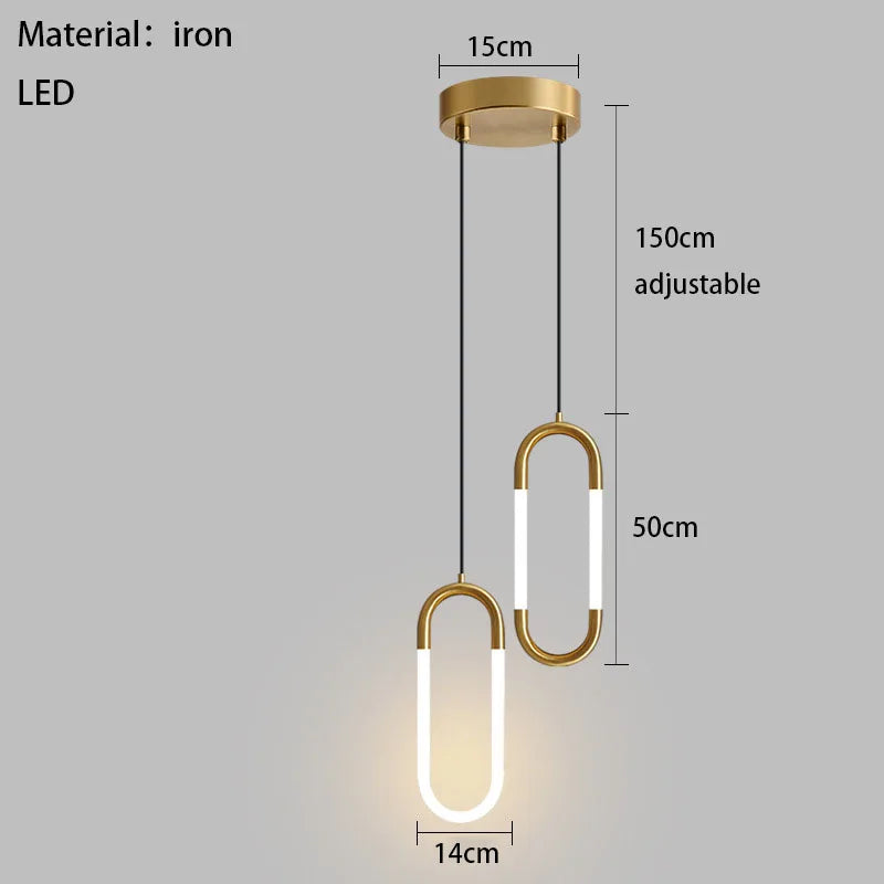 suspension moderne à led ellipse avec variateur hauteur réglable